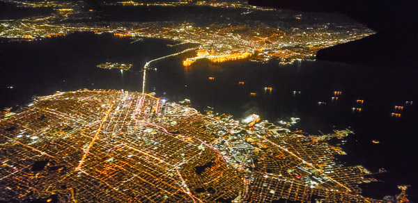 Bay area from my window seat